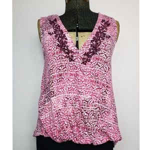 Lucky Brand Sleeveless Top Embroidery Detail